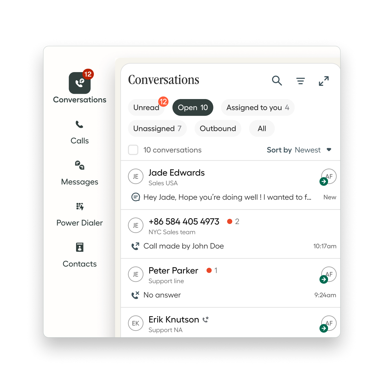 Aircall shared conversations workspace illustration