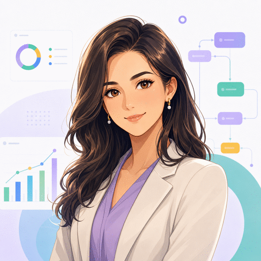 Illustrated portrait of Liubov Levin, CEO and Co-Founder of Livitek Solutions