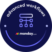 monday.com Advanced Workflows certification badge